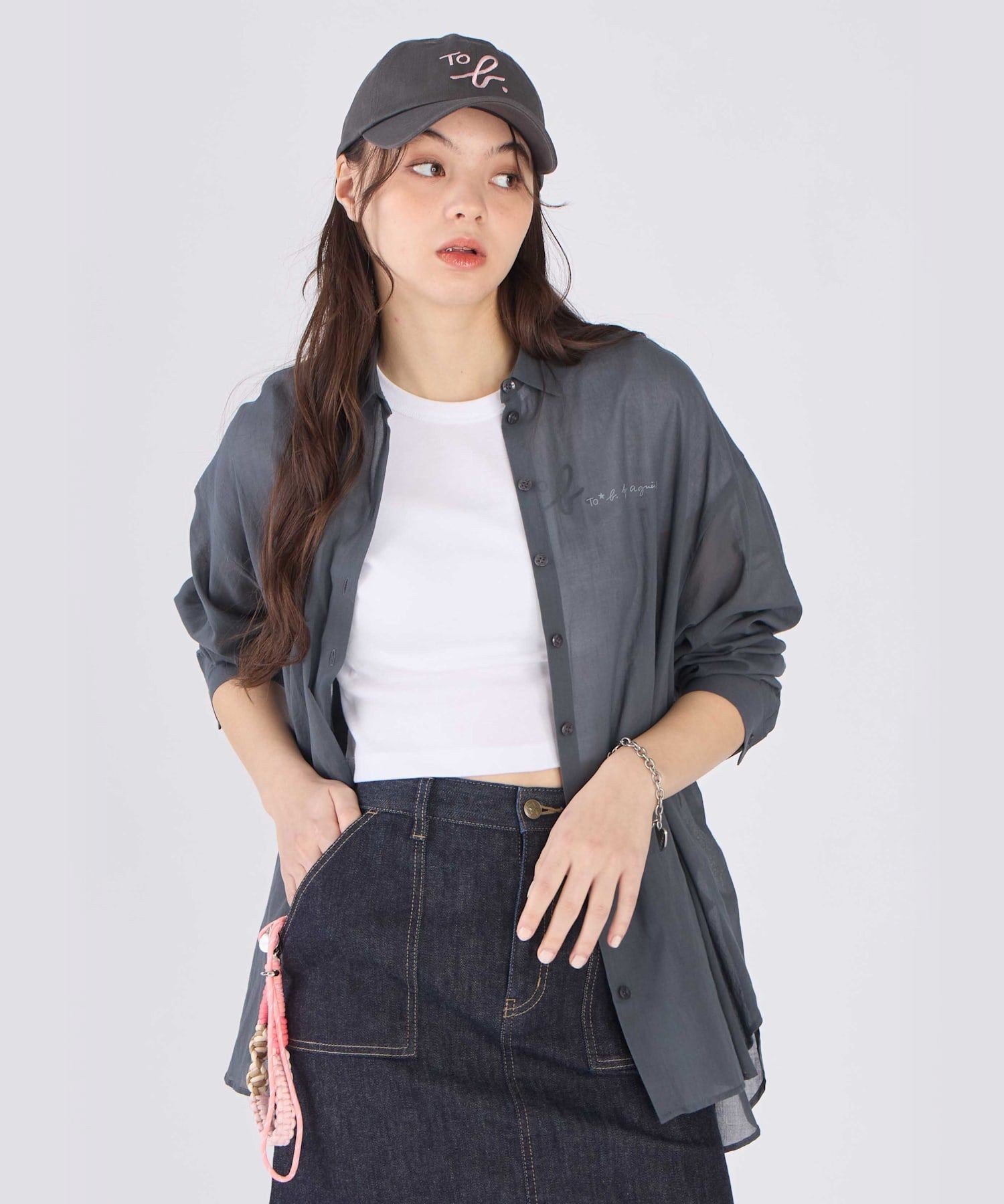 To b. by agnes b. コットン ロングスリーブ ボーイズシャツ アニエスベー トップス シャツ・ブラウス グレー【送料無料】