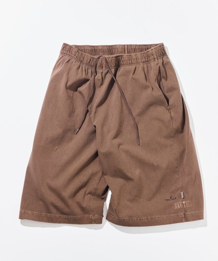 NAUTICA HIDDEN LOGO リラックスフィット ピグメント イージーショーツ フリークスストア パンツ ジャージ・スウェットパンツ ブラウン ネイビー グレー