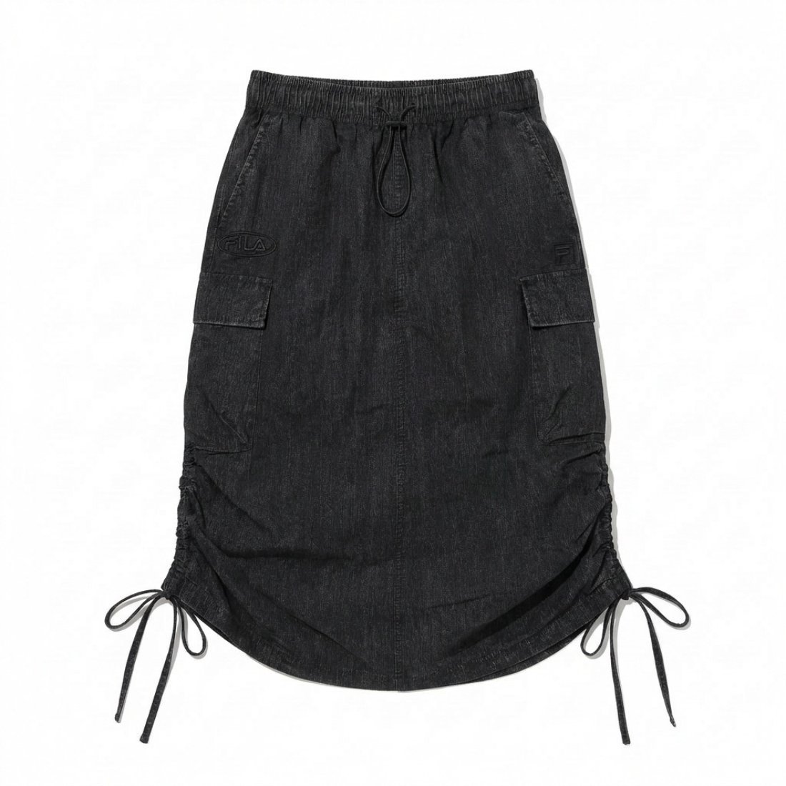 【SALE／30%OFF】FILA CARGO SKIRT フィラ スカート ロング・マキシスカート ブラック ピンク【送料無料】
