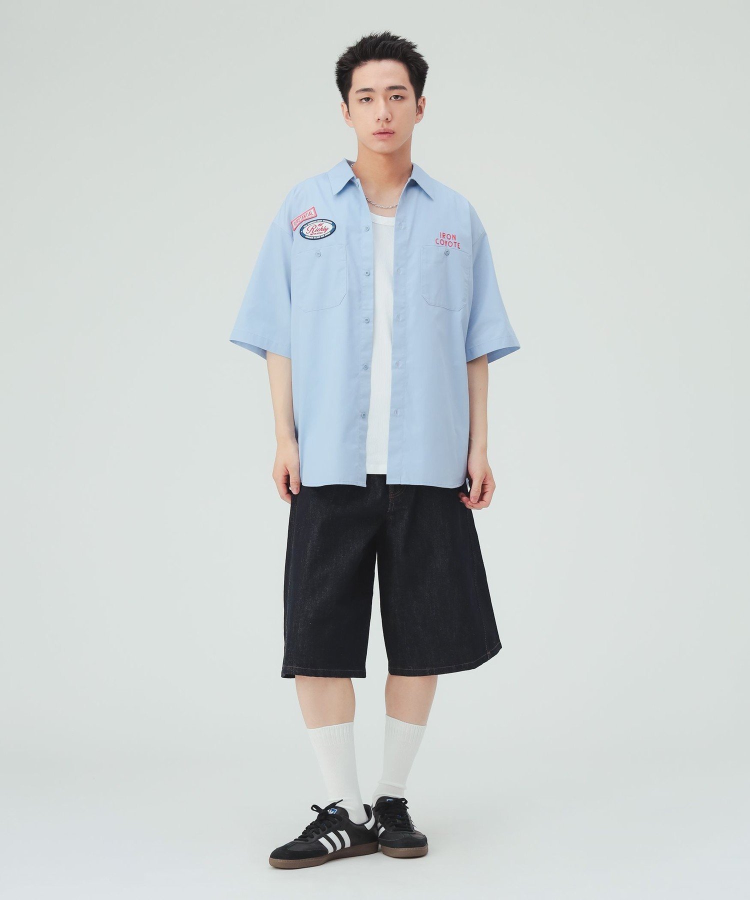 MEN 【7/9新規値下げ】デニムライク カーブバギー ショートパンツ ビームス ハート パンツ その他のパンツ ネイビー ブラック