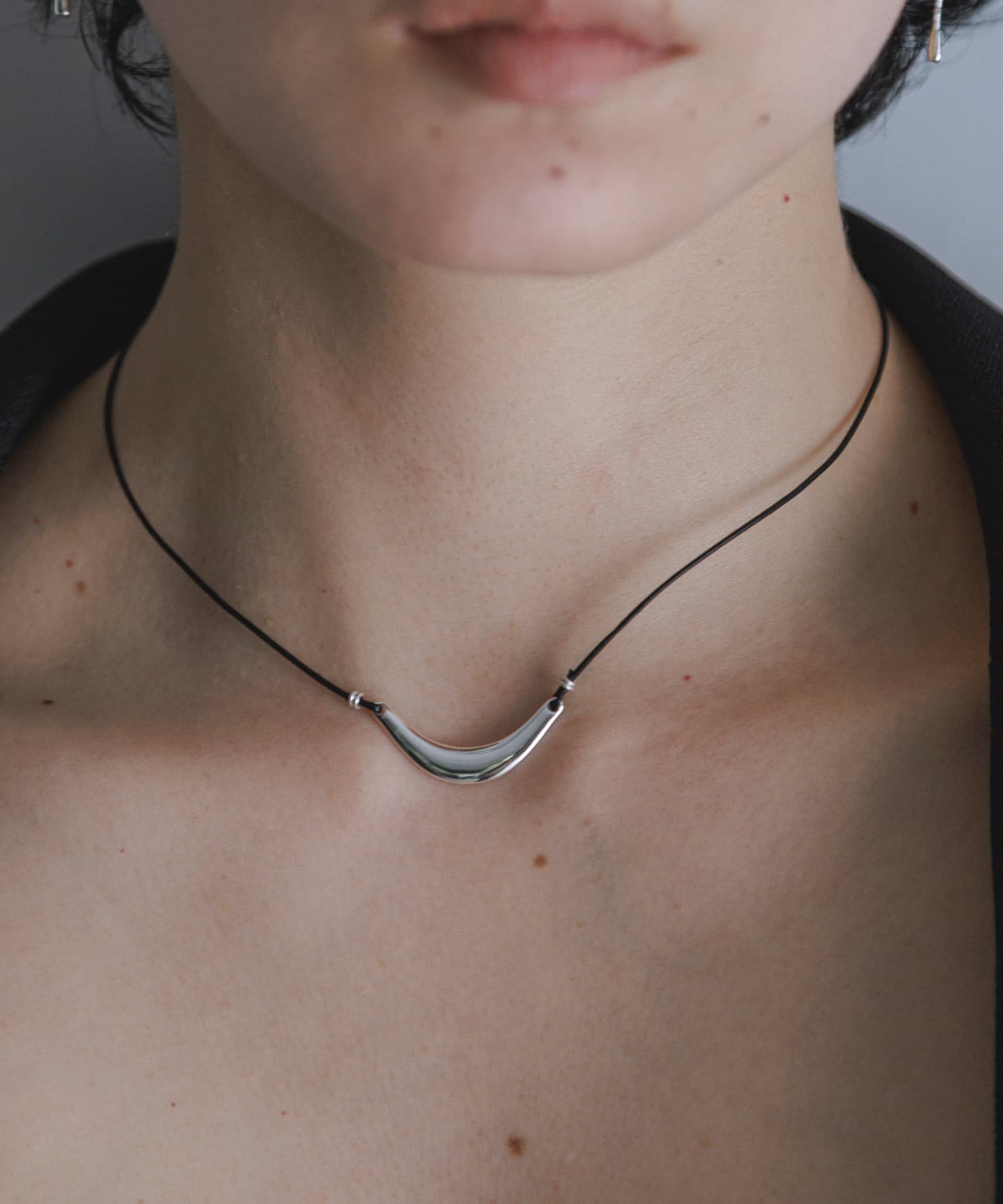 SMELLY SMELLY so' curved cord necklace スメリー アクセサリー・腕時計 ネックレス シルバー【送料無料】