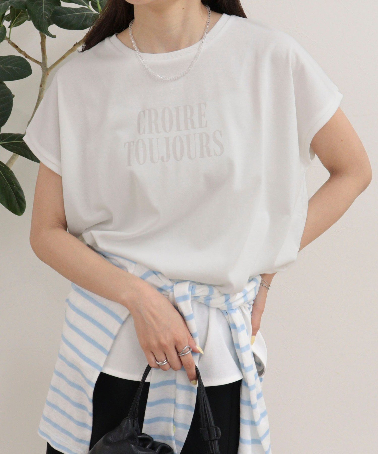 【UVカット/接触冷感】フレンチロゴTシャツ フレディ アンド グロスター トップス カットソー・Tシャツ カーキグリーン グレー ホワイト