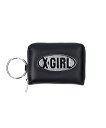 X-girl GLITTER OVAL LOGO COIN AND CARD CASE コインケース カードケース X-girl エックスガール 財布 ポーチ ケース コインケース 小銭入れ 札入れ ブラック ブルー ホワイト【送料無料】