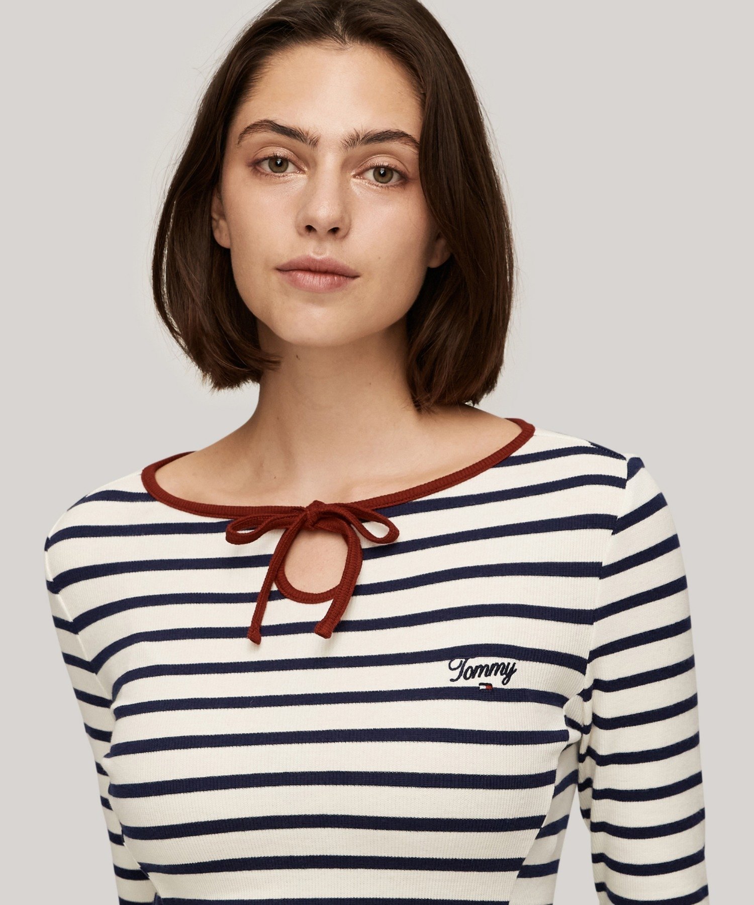 【SALE／50%OFF】TOMMY JEANS TJW STRP TRDRP LS DR Rgtt Rd / Ancnt トミーヒルフィガー ワンピース・ドレス その他のワンピース・ドレス レッド ネイビー【送料無料】