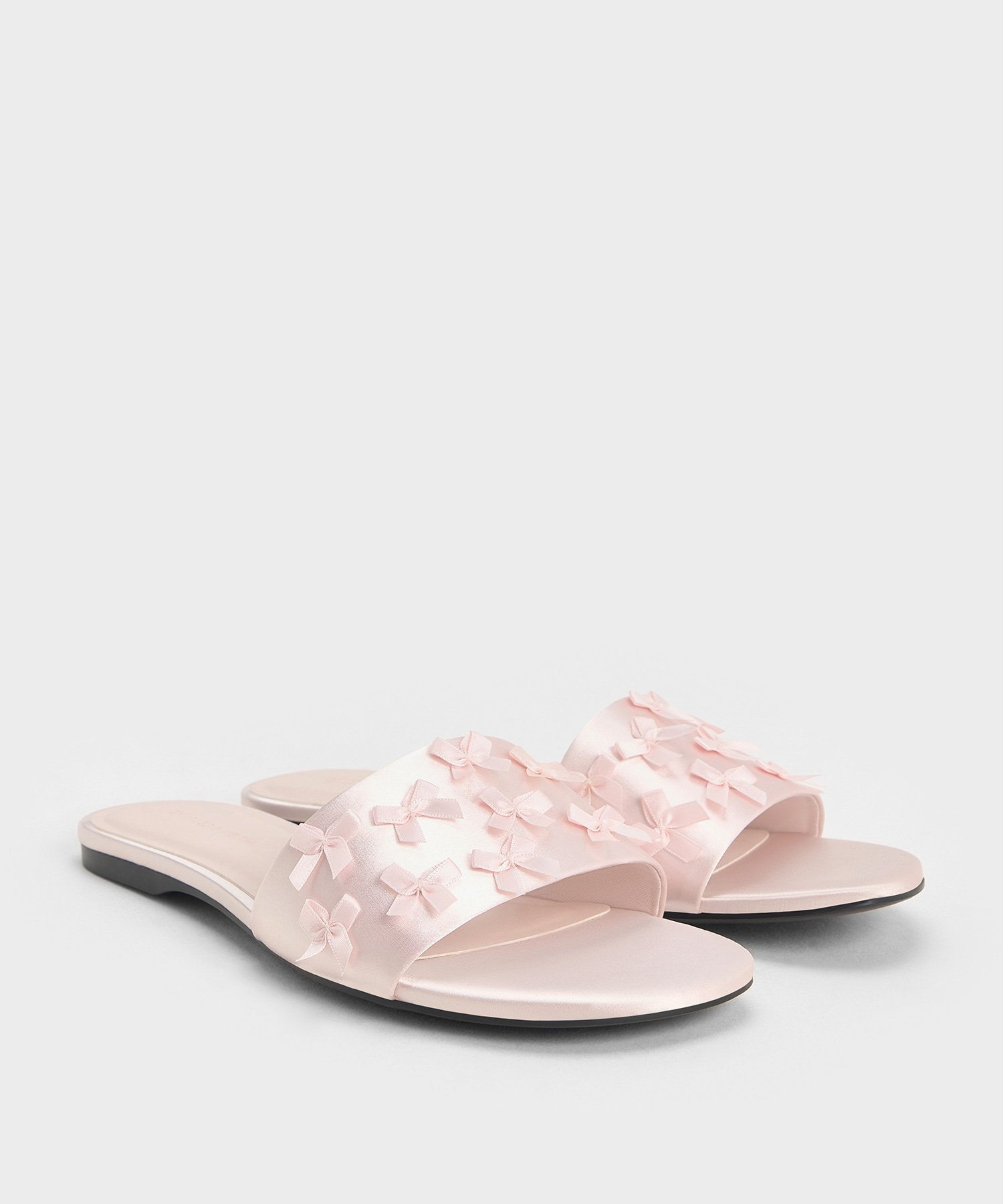 【SALE／50%OFF】CHARLES & KEITH サテンボウ スライドサンダル チャールズアンドキース シューズ・靴 サンダル【送料無料】
