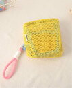 Pochi Pouch Pochi Pouch/(W)Pochi Pouch/ストラップ付き メッシュジップポーチ チェルカ 財布・ポーチ・ケース ポーチ ピンク パープル グリーン イエロー