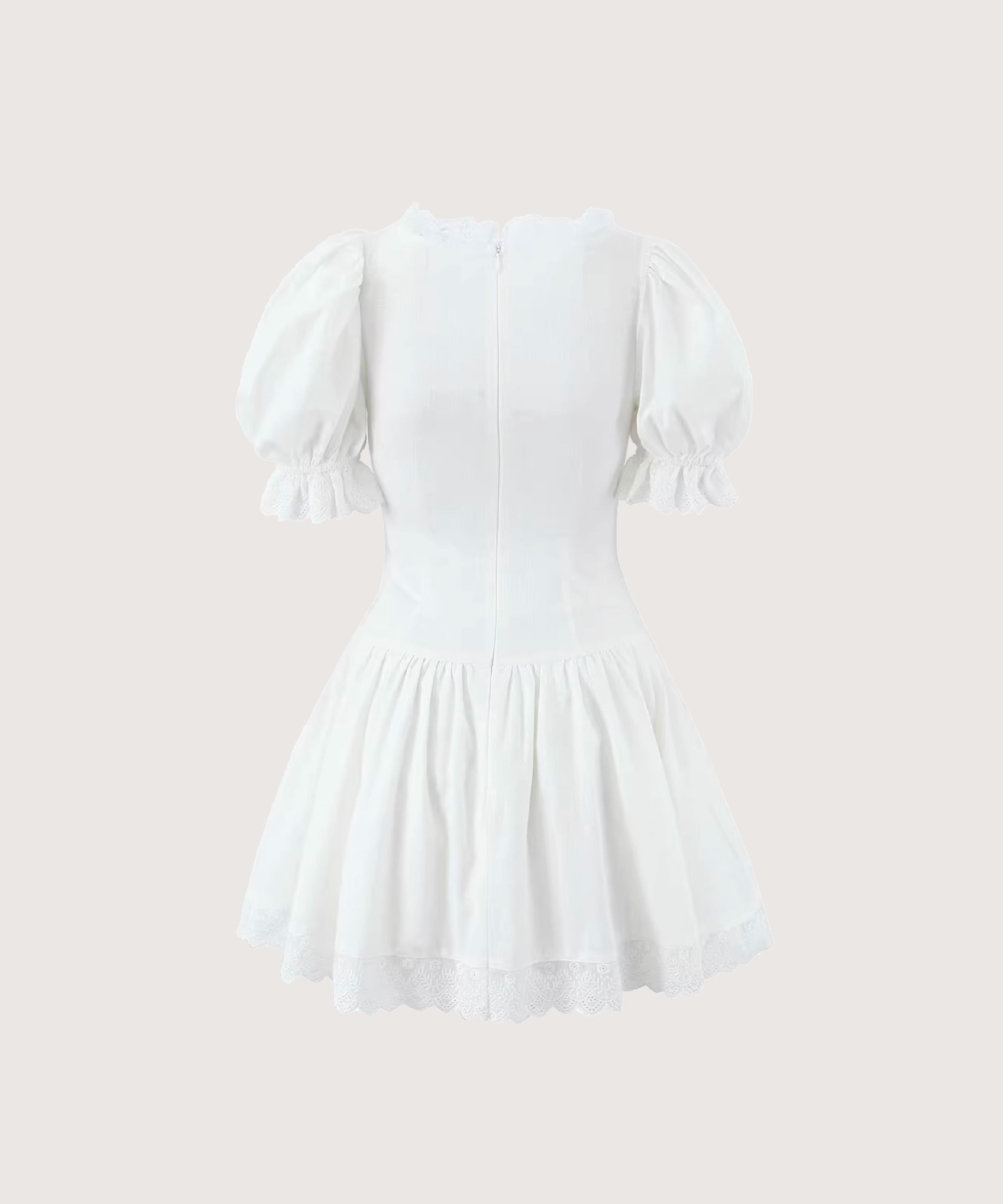 LA POMME petit Lace Up Fishbone One Piece ラポミ・プチ ワンピース・ドレス ワンピース ホワイト