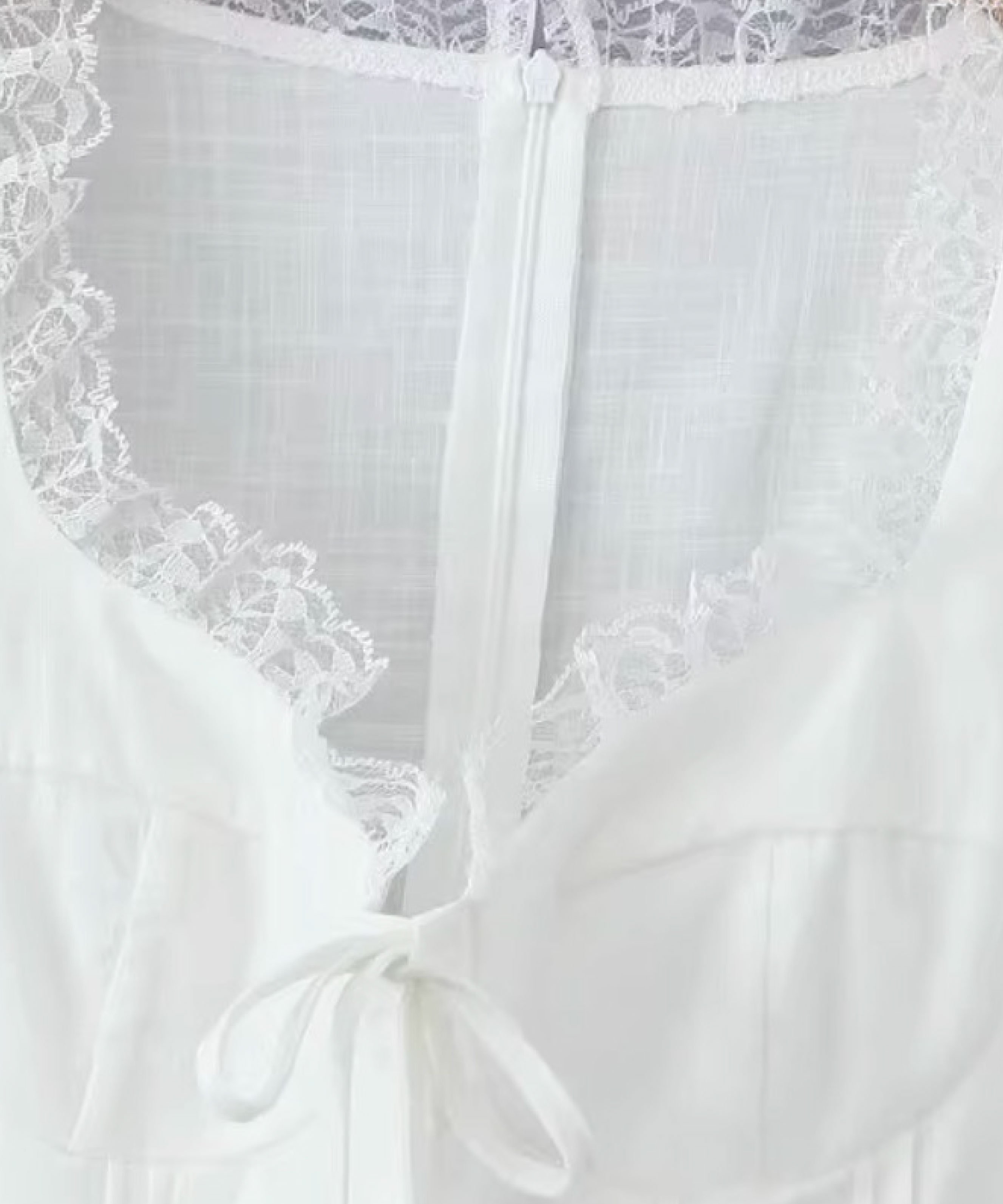 LA POMME petit Lace Up Fishbone One Piece ラポミ・プチ ワンピース・ドレス ワンピース ホワイト
