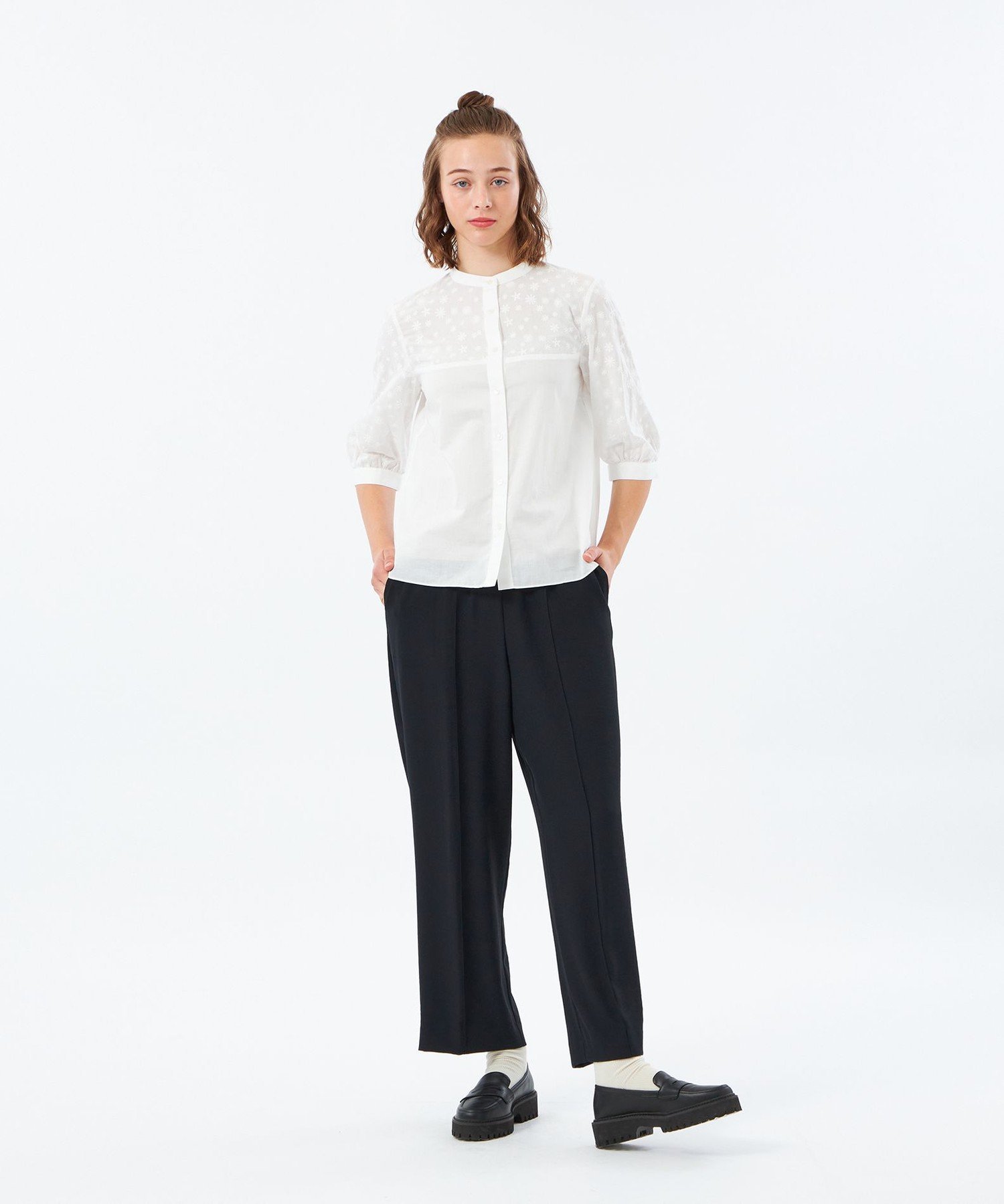 【SALE／37%OFF】MACKINTOSH PHILOSOPHY フラワーレースブラウス マッキントッシュ フィロソフィー トップス シャツ・ブラウス ホワイト ブラック【送料無料】