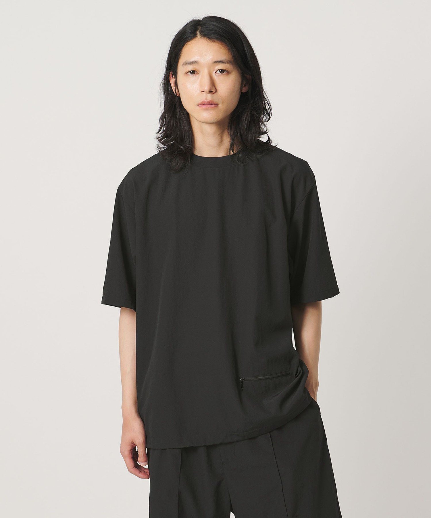 UNITED ARROWS DotAir ドットエア ヘムコード クルーネック Tシャツ 吸水速乾 タテストレッチ ユナイテッドアローズ トップス カットソー・Tシャツ ブラック ブラウン【送料無料】