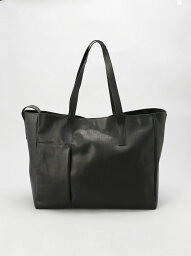 PATRICK STEPHAN PATRICK STEPHAN / Leather tote bag 'grande poche' 2 グランドポッシュ レザー トートバッグ パトリック ステファン バッグ トートバッグ ブラック【送料無料】