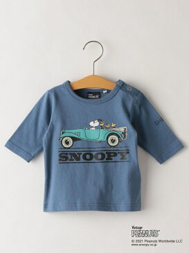 SHIPS KIDS SHIPS KIDS:スヌーピー 7分袖 TEE(80~90cm) シップス カットソー キッズカットソー ブラウン ブルー【送料無料】