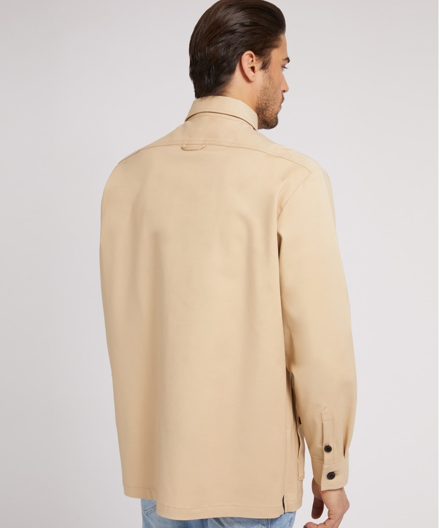 【SALE／55%OFF】GUESS GUESS 長袖 シャツ (M)Technical Overshirt ゲス トップス シャツ・ブラウス ベージュ【送料無料】