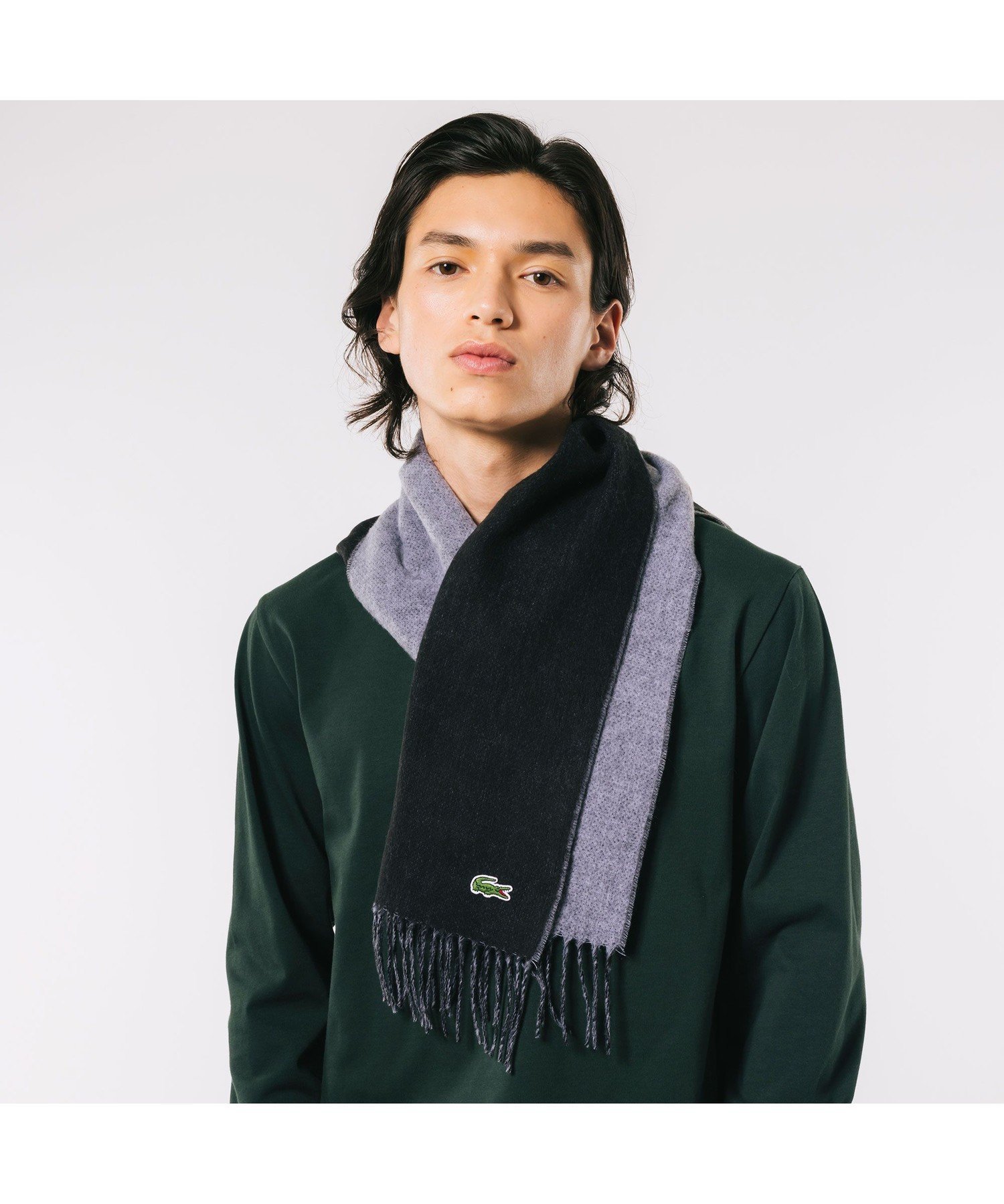 ラコステ マフラー 【SALE／30%OFF】LACOSTE サスティナブルリバーシブルマフラー ラコステ ファッション雑貨 マフラー・ストール・ネックウォーマー ブラック ベージュ【送料無料】