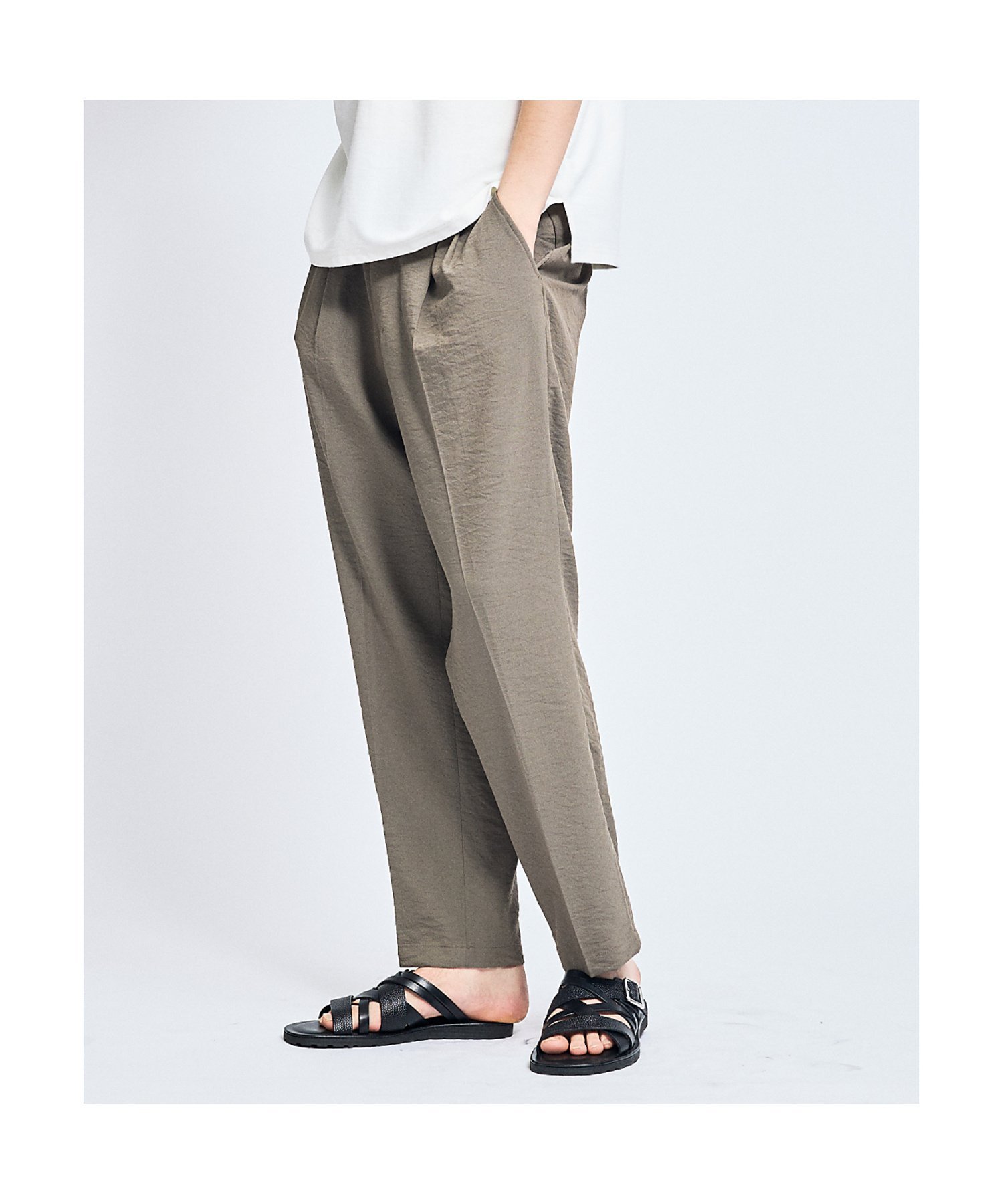 【SALE／30%OFF】ABAHOUSE LASTWORD クレープストレッチ イージーパンツ / リラックスパンツ アバハウス パンツ その他のパンツ ブラック グレー カーキグリーン ネイビー【送料無料】