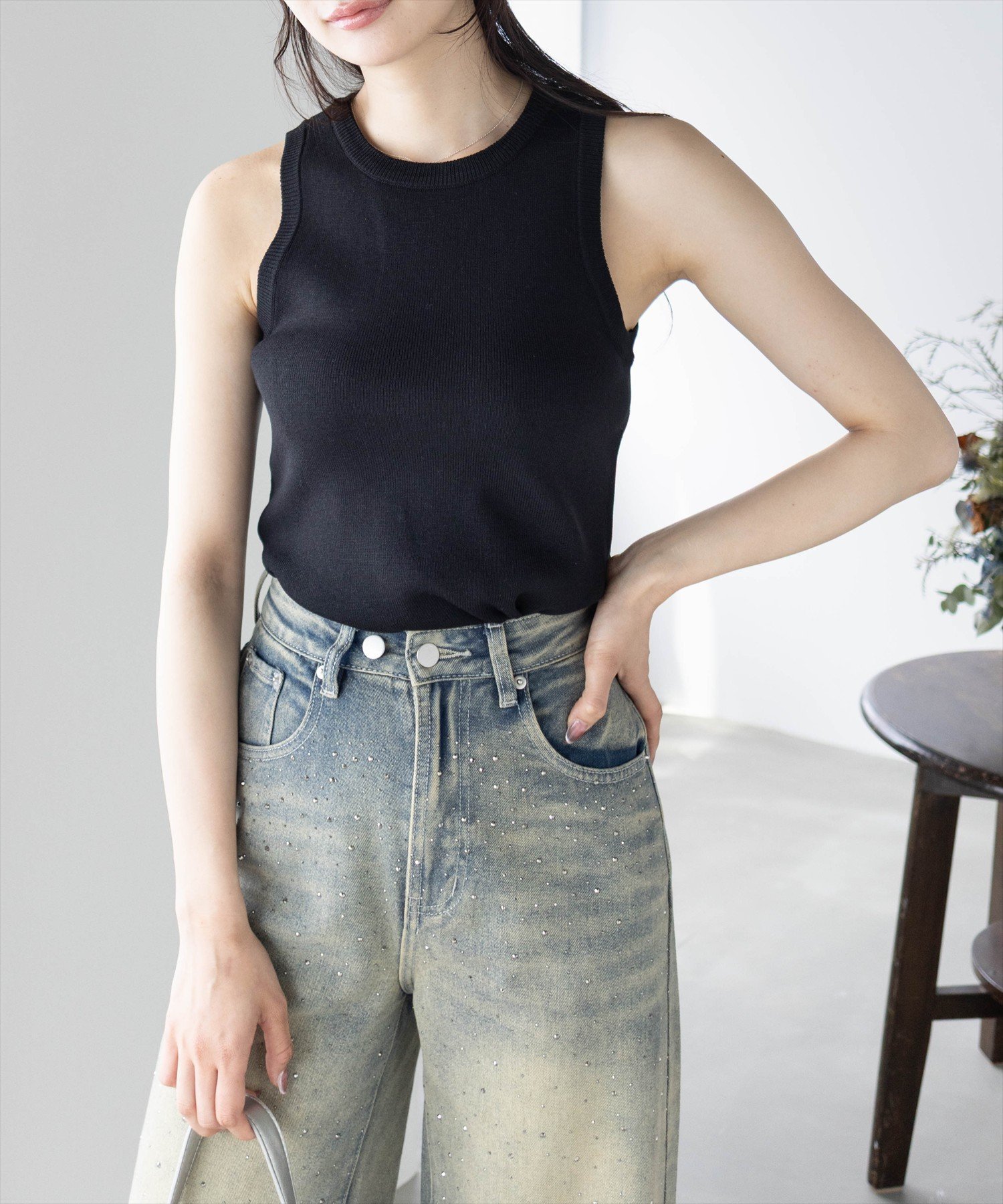 【SALE/66%OFF】clear 無地&柄アメスリニットトップス クリア トップス ニット グレー ブラック