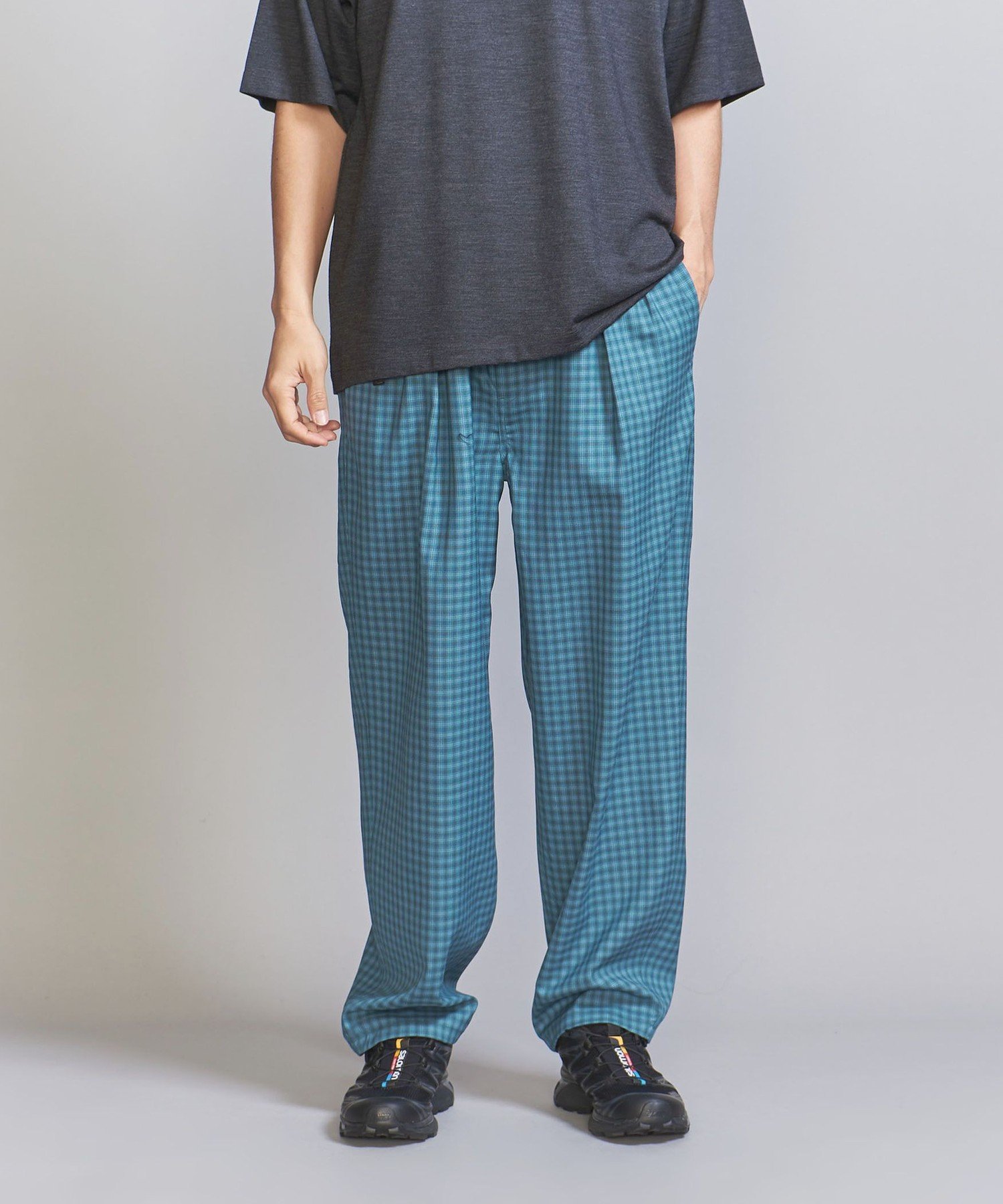 【SALE/40%OFF】BEAUTY&YOUTH UNITED ARROWS <koti BEAUTY&YOUTH> メリノ ウール 2プリーツ イージー パンツ ユナイテッドアローズ アウトレット パンツ その他のパンツ グリーン ブラック【送料無料】