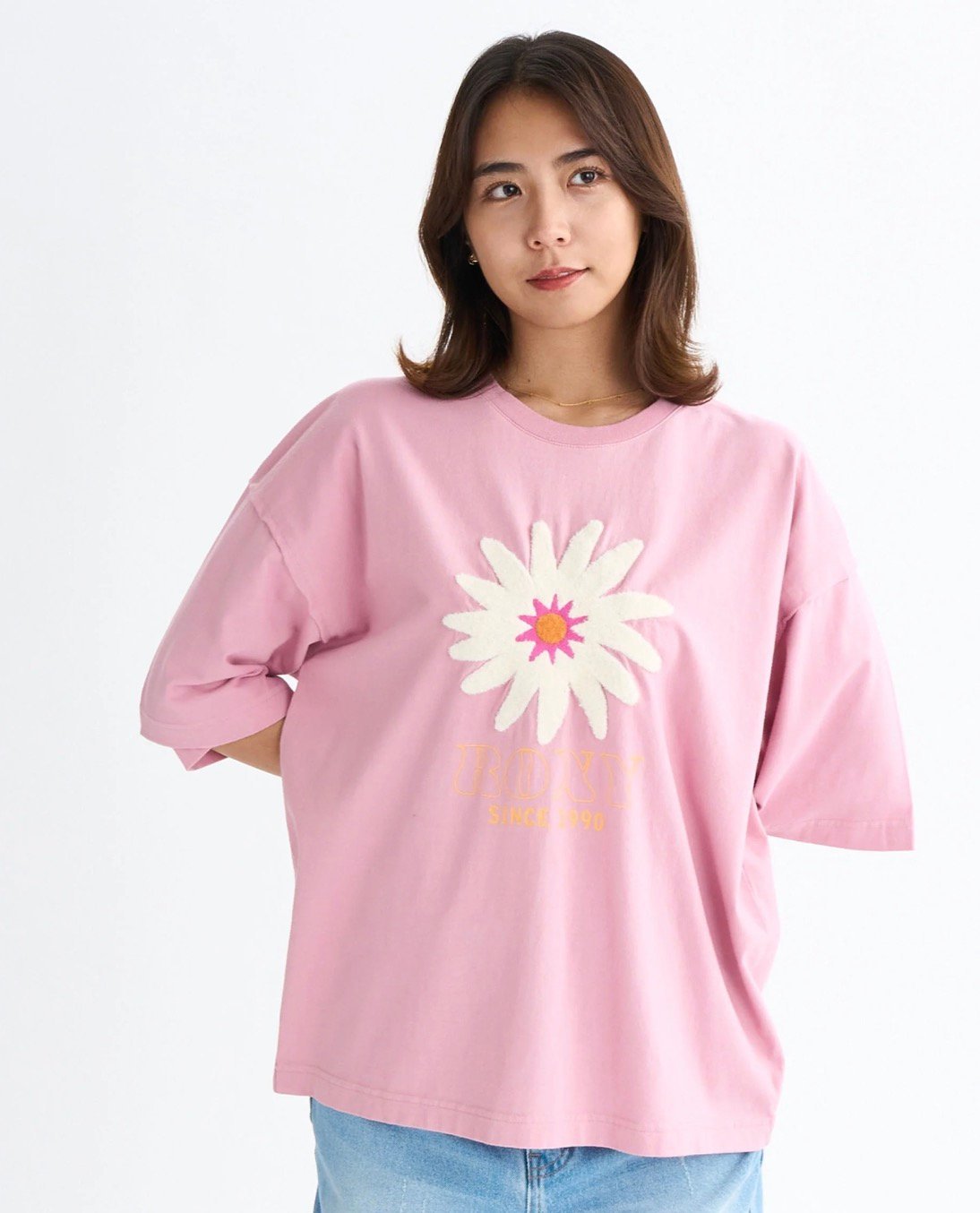 ROXY BELLIS S/S TEE ロキシー トップス カットソー・Tシャツ ホワイト ピンク