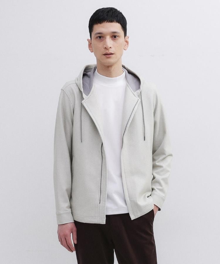 【SALE／39%OFF】TAKEO KIKUCHI 【JUST ONE LAYER】ダウンファブリックZIPパーカー タケオキクチ トップス パーカー・フーディー ワインレッド グレー ブルー【送料無料】