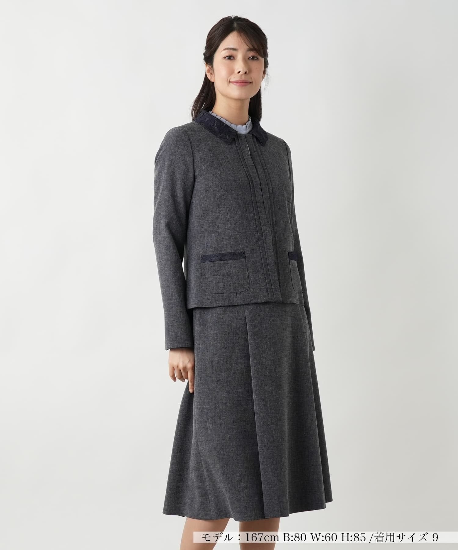 【SALE／52%OFF】Leilian フォーマルセットアップ レリアン スーツ・フォーマル セットアップスーツ ネイビー グレー【送料無料】（楽天・Rakuten Fashion）