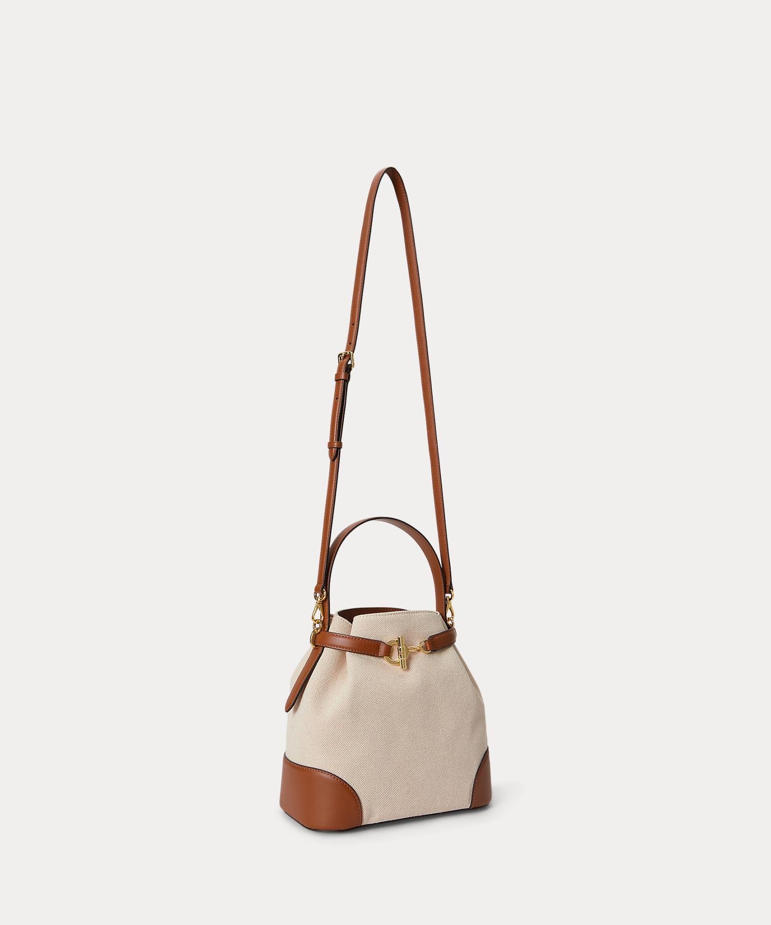 LAUREN RALPH LAUREN キャンバス ミディアム Blaike バケット バッグ ラルフローレン バッグ ショルダーバッグ ベージュ【送料無料】