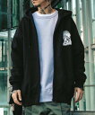 【SALE／50 OFF】NineMicrophones ZIP PARKA-Pray with the microphone- サブサエティ トップス パーカー フーディー ブラック ホワイト グレー【送料無料】