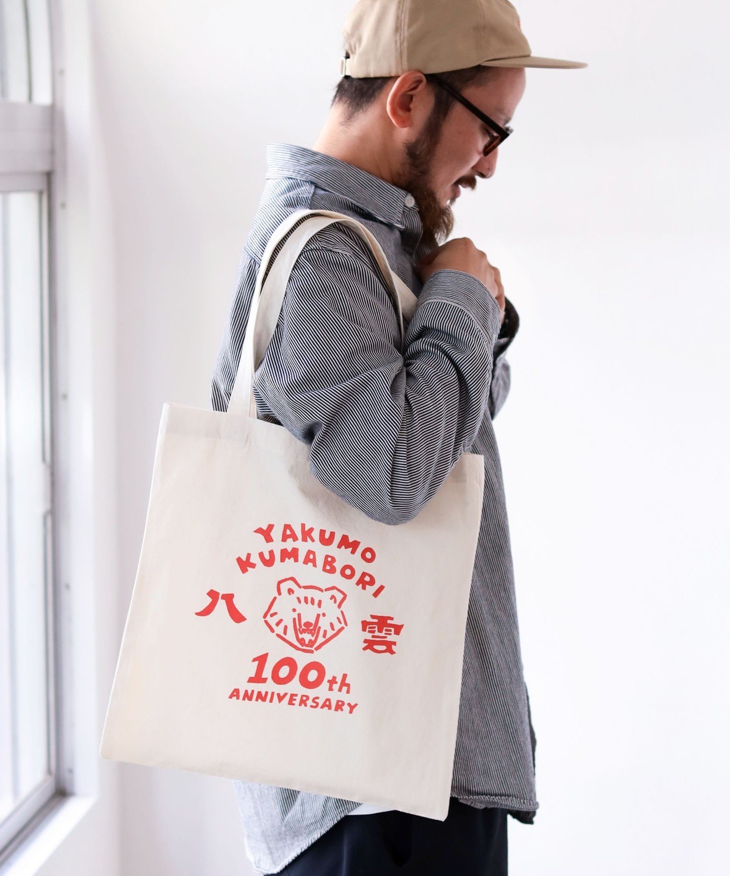 BEAMS JAPAN 木彫り熊 マスク トートバッグ ビームス ジャパン バッグ その他のバッグ ホワイト グレー【送料無料】