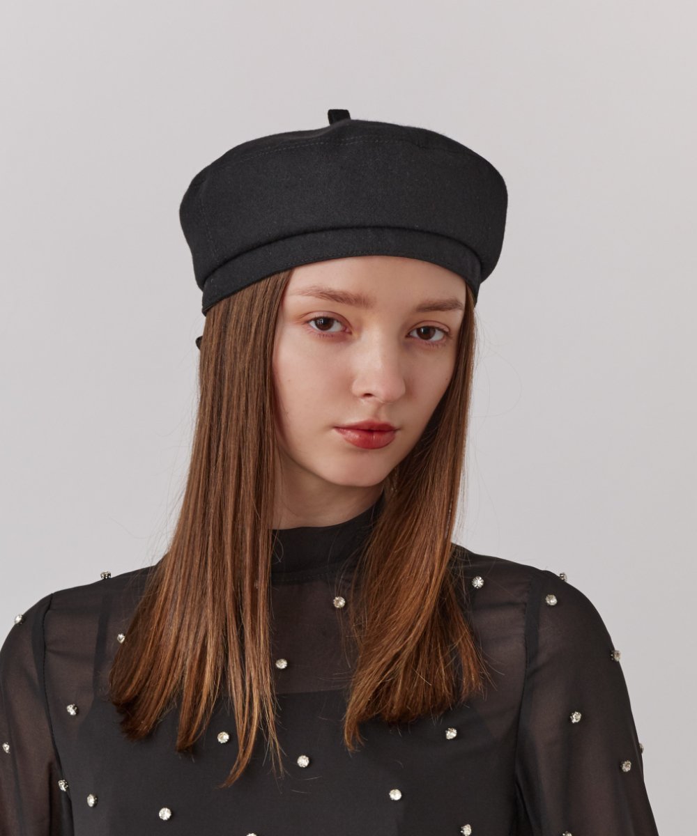 【SALE／20%OFF】Chapeau d' O Chapeau d' O Flannel Josephine Beret / シャポードオー オーバーライド 帽子 ハンチング・ベレー帽 ブラック ブラウン【送料無料】