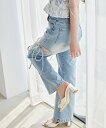 【SALE/5%OFF】one after another NICE CLAUP サイドあき美脚ストレッチデニム ワンアフターアナザー ナイスクラップ パンツ ...