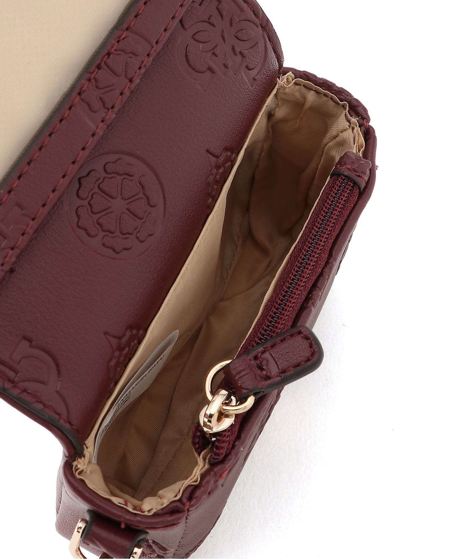 GUESS ウォレットケース (W)LAUREL Ii Slg Micro Mini ゲス 財布・ポーチ・ケース 財布 ブラック パープル