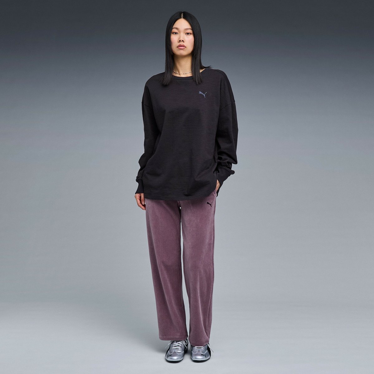 PUMA ユニセックス ベーシック 長袖 Tシャツ プーマ トップス カットソー・Tシャツ ブラック【送料無料】