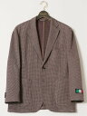 GRAND-BACK 【大きいサイズ】グランバック/GRAND-BACK イタリア生地 千鳥格子柄 2ボタンジャケット タカキュー ジャケット・アウター テーラードジャケット・ブレザー ブラウン【送料無料】