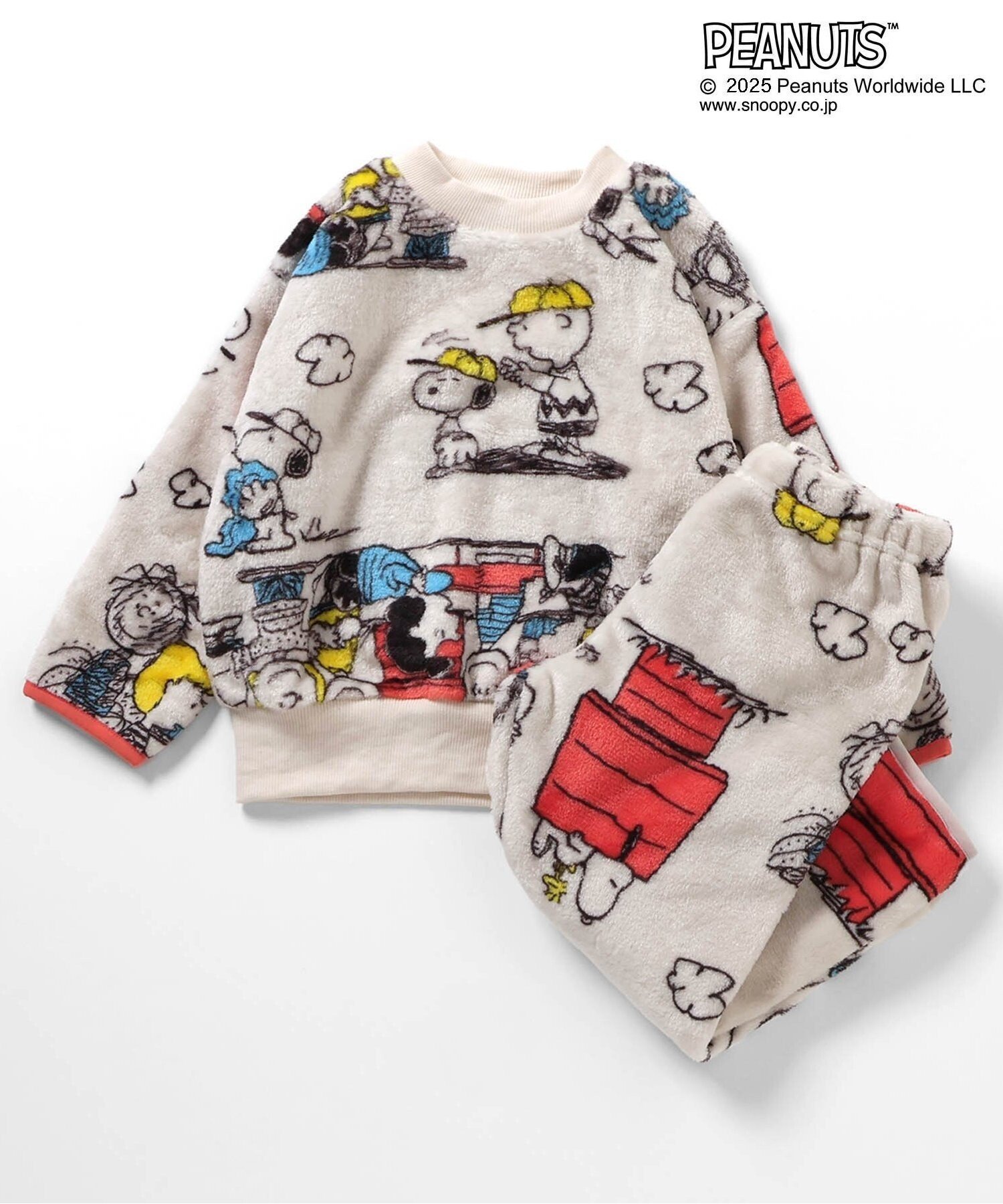 BREEZE PEANUTS フリースパジャマ エフオーオンラインストア インナー・ルームウェア パジャマ ホワイ..