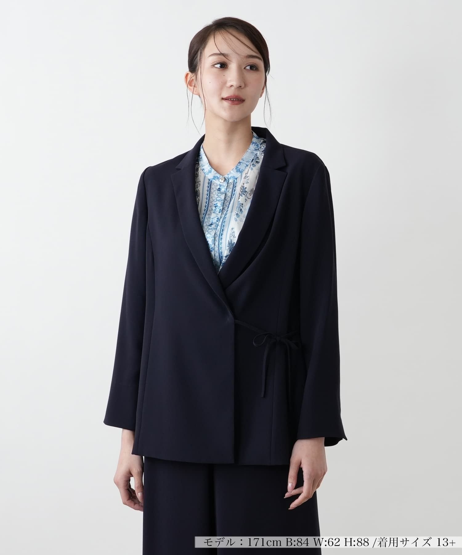 Leilian PLUS HOUSE デザインブレザー【BOURGE】 レリアン プラスハウス ジャケット・アウター テーラードジャケット・ブレザー ブラウン ネイビー