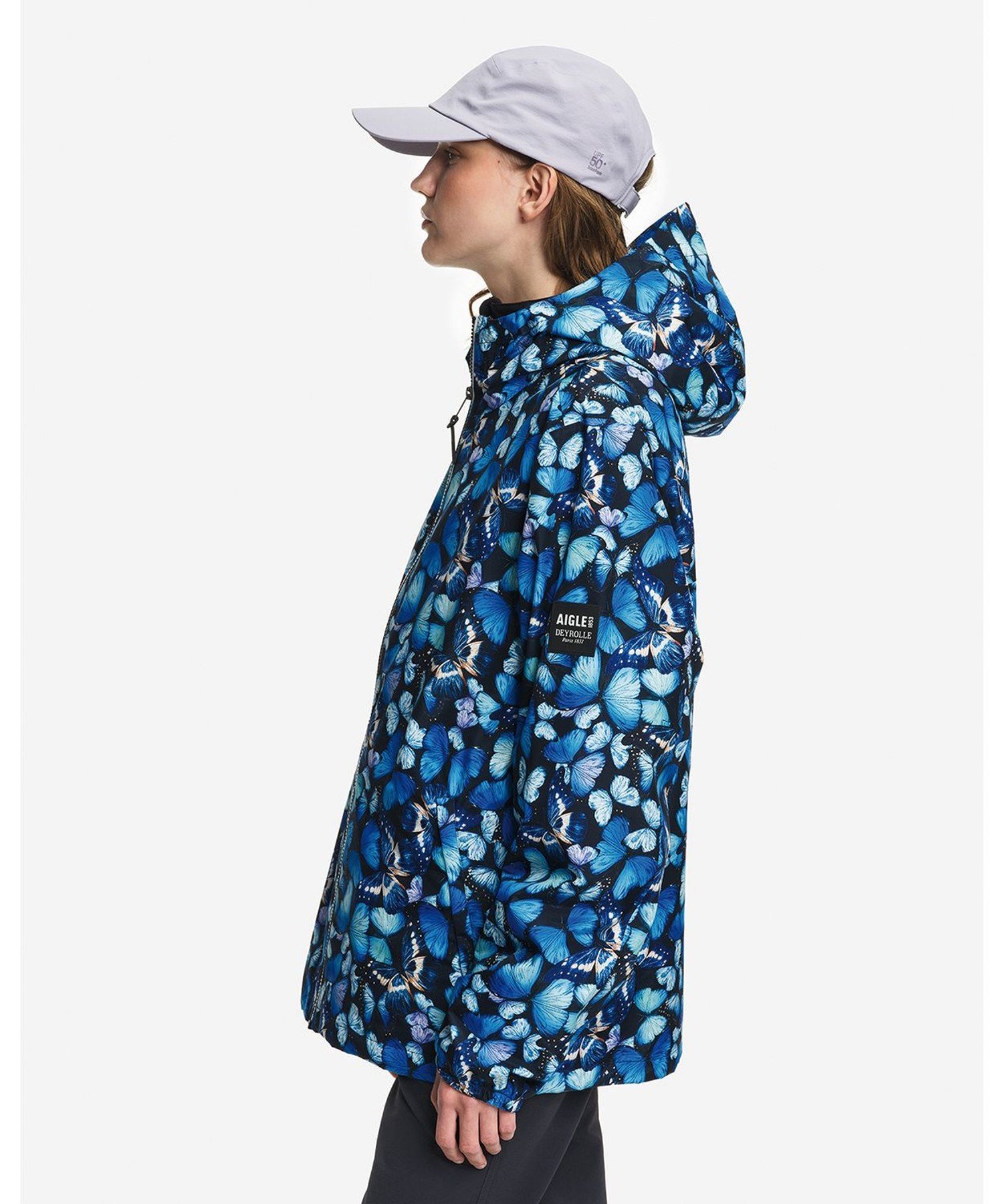AIGLE 【DEYROLLE】 透湿防水 パッカブル ショートレインジャケット エーグル ジャケット・アウター レインコート ブルー【送料無料】