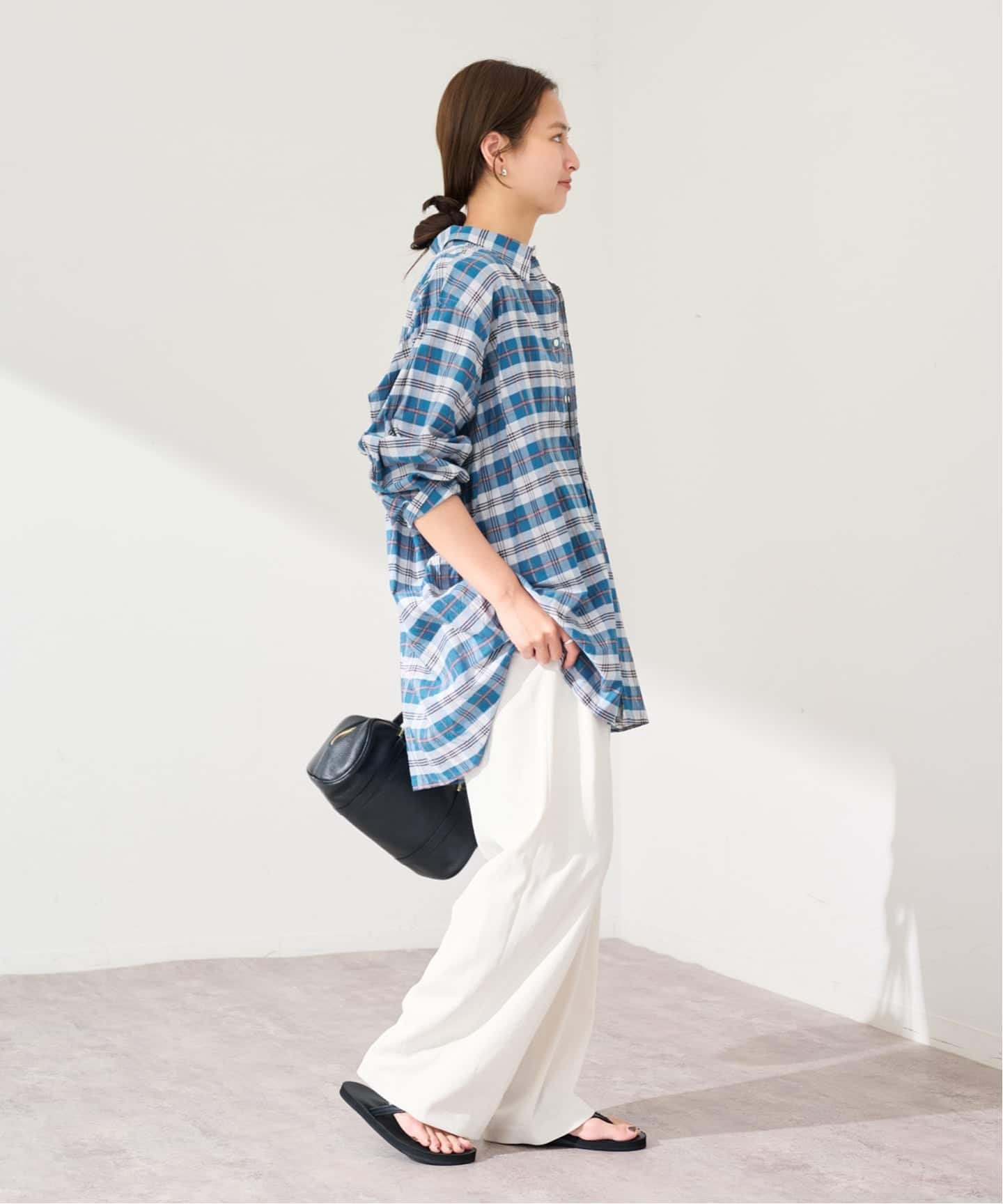 INDIVIDUALIZED SHIRTS クラシックフィットビッグシャツ フレームワーク トップス シャツ・ブラウス ブルー