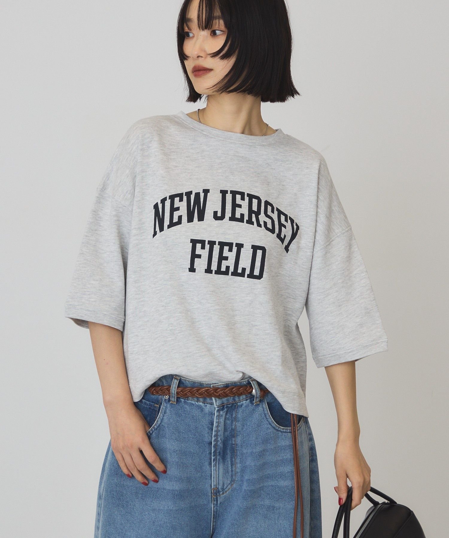 アソートロゴルーズスウェット アメリカンホリック トップス カットソー・Tシャツ グレー ピンク