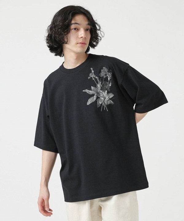 ナノユニバース 【SALE／60%OFF】NANO universe LB.04/フラワープリント刺繍Tシャツ ナノユニバース トップス カットソー・Tシャツ ブラック ホワイト ブルー