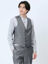 【SALE/50%OFF】TAKA-Q TechLinen スリムフィット ジレベスト グレー(セットアップ可能) タカキュー スーツ・フォーマル スーツベスト グレー【送料無料】