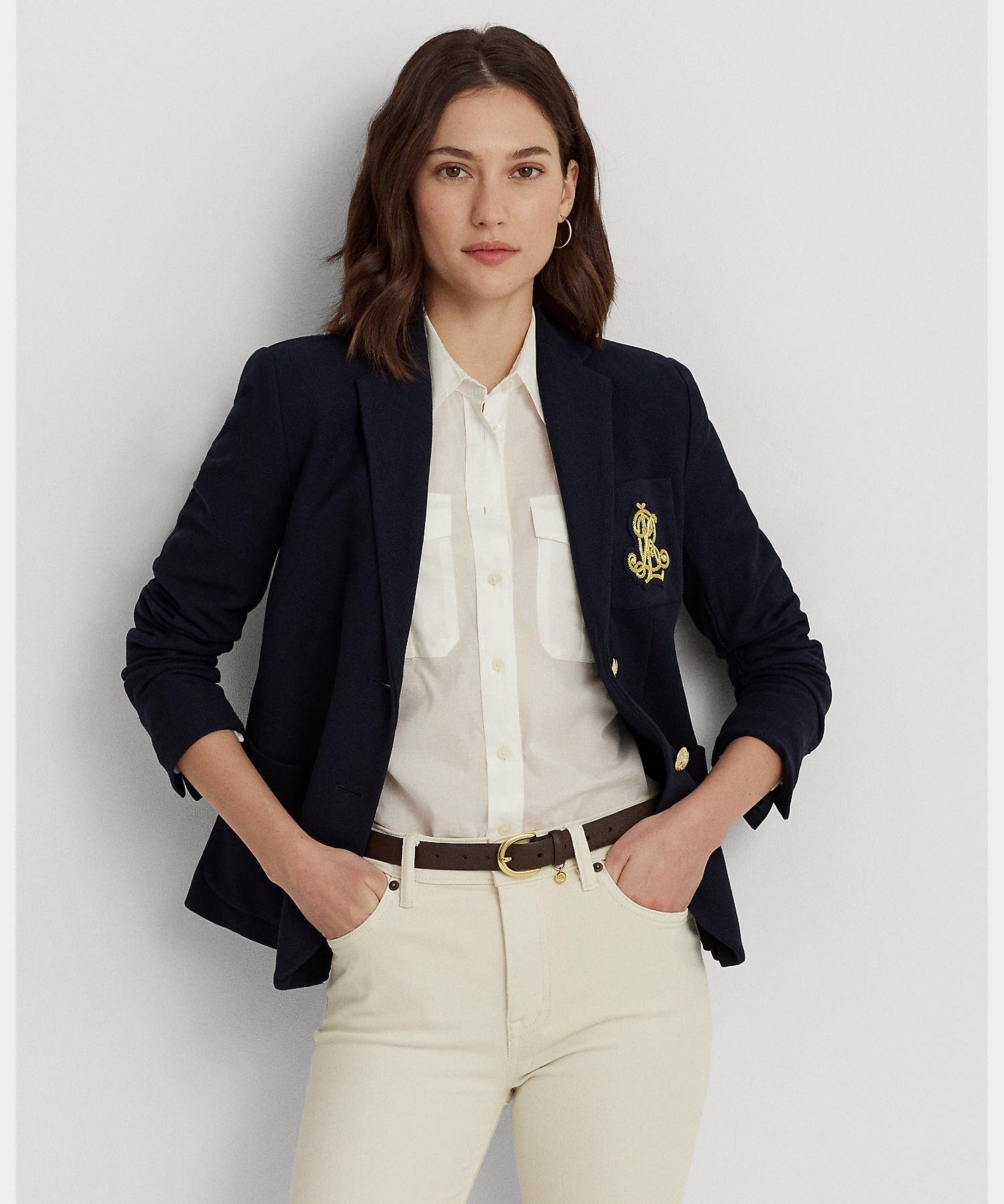 ローレンラルフローレン アウター レディース LAUREN RALPH LAUREN ブリオン ジャカード ブレザー ラルフローレン ジャケット・アウター テーラードジャケット・ブレザー ネイビー【送料無料】