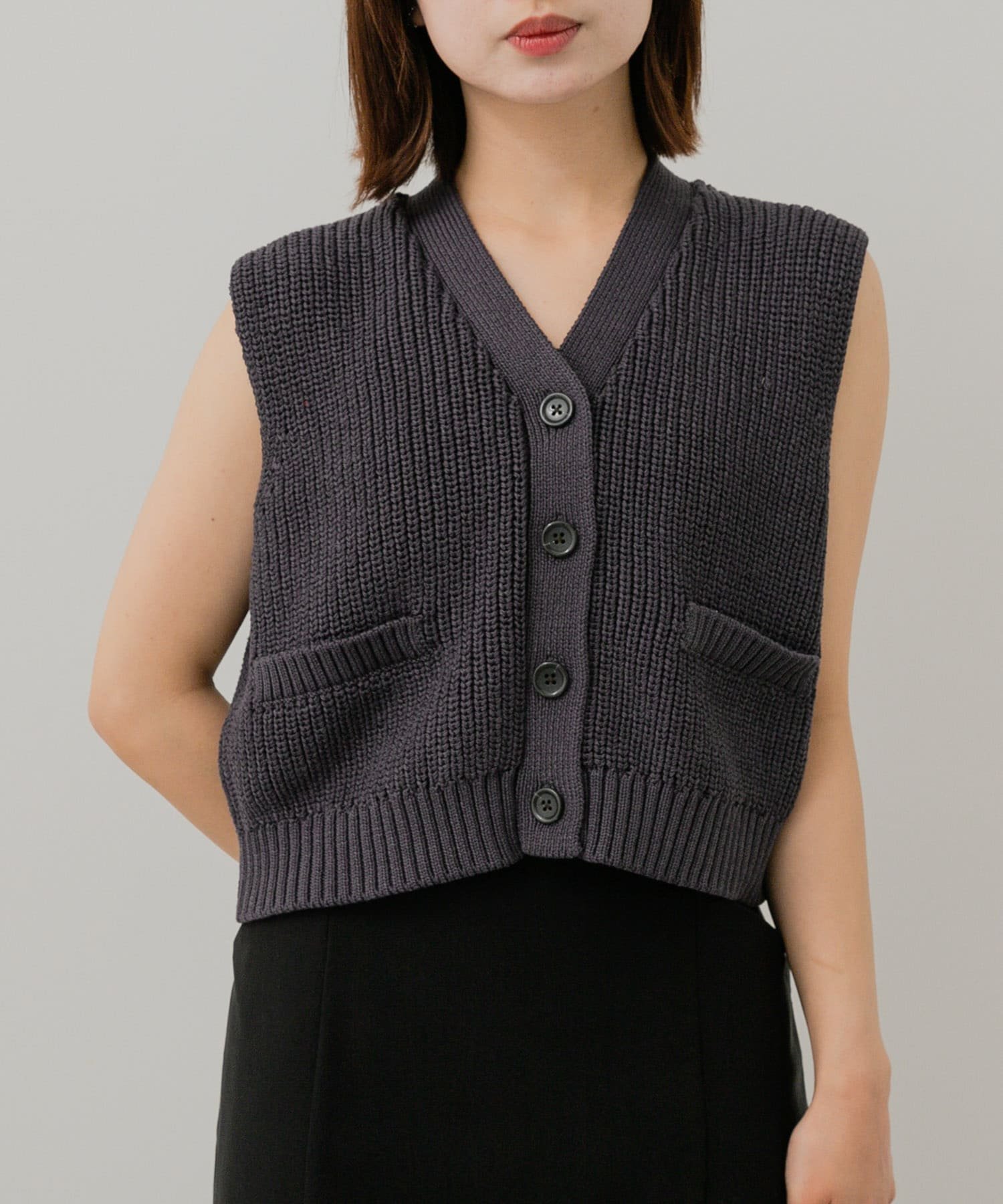 【SALE／50%OFF】SENSE OF PLACE クロップドニットベスト センス オブ プレイス トップス ベスト・ジレ..