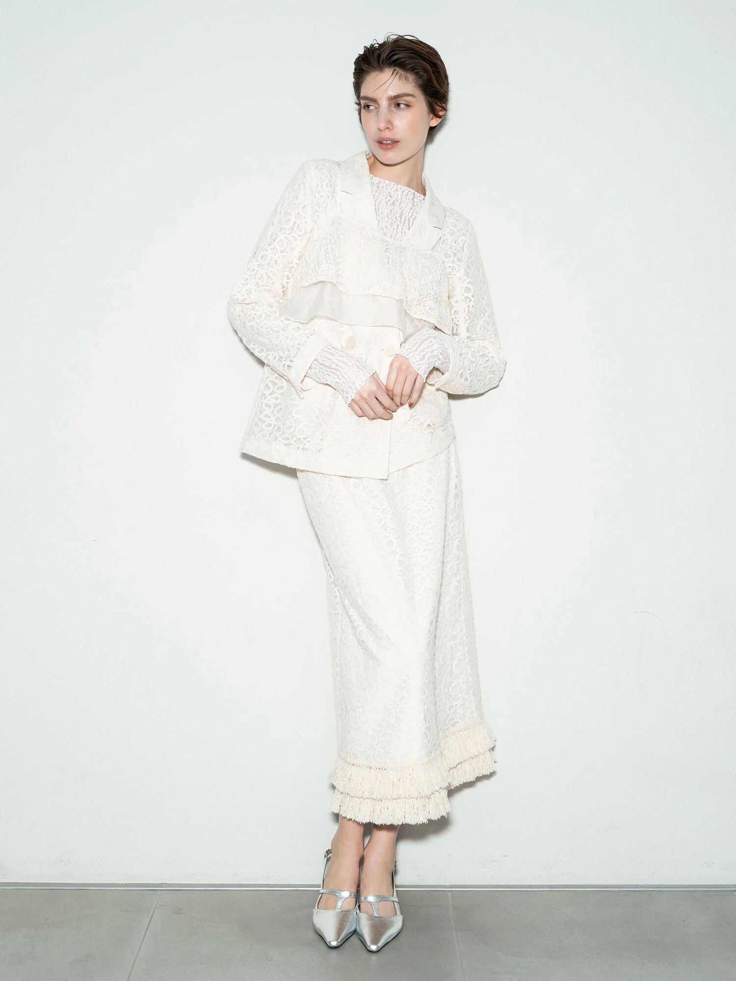 【SALE／40%OFF】Te chichi 【Atelier Sucre】バテンレースフリンジタイトスカート《2025spring catalog item》 テチチ スカート その他のスカート ホワイト【送料無料】