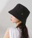 NANO universe Healthknit/ワンポイント刺繍バケットハット ナノユニバース 帽子 その他の帽子 ベージュ ブラック【送料無料】