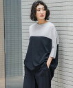 la.f... 【WEB限定】バイカラーニット≪手洗い可能≫ ラ・エフ トップス ニット ブルー ホワイト ベージュ【送料無料】