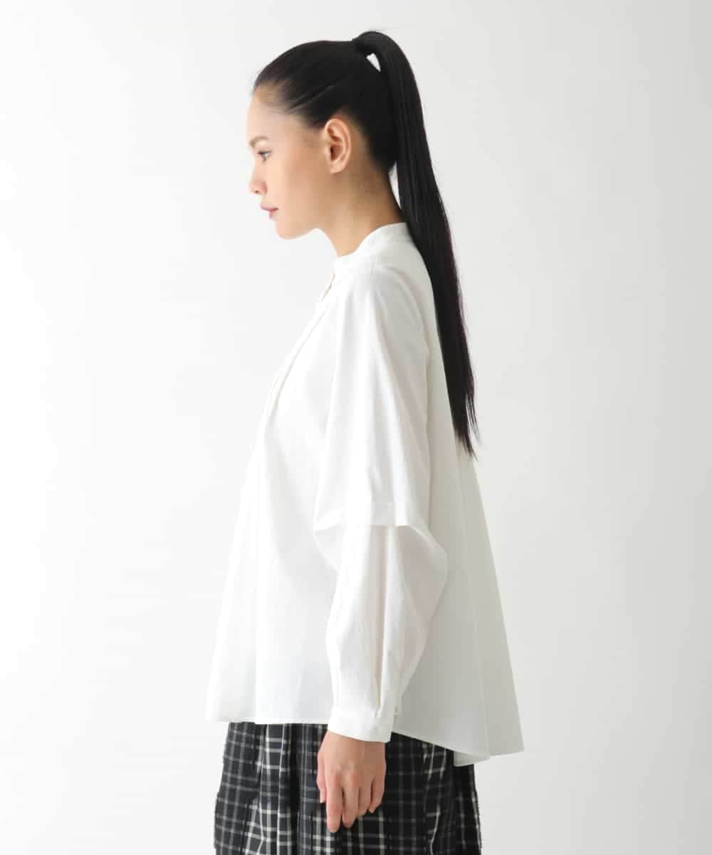 HIROKO BIS（小さいサイズ） 【小さいサイズ】ピンタックコンシャスブラウス メゾンドゥサンク トップス シャツ・ブラウス ホワイト