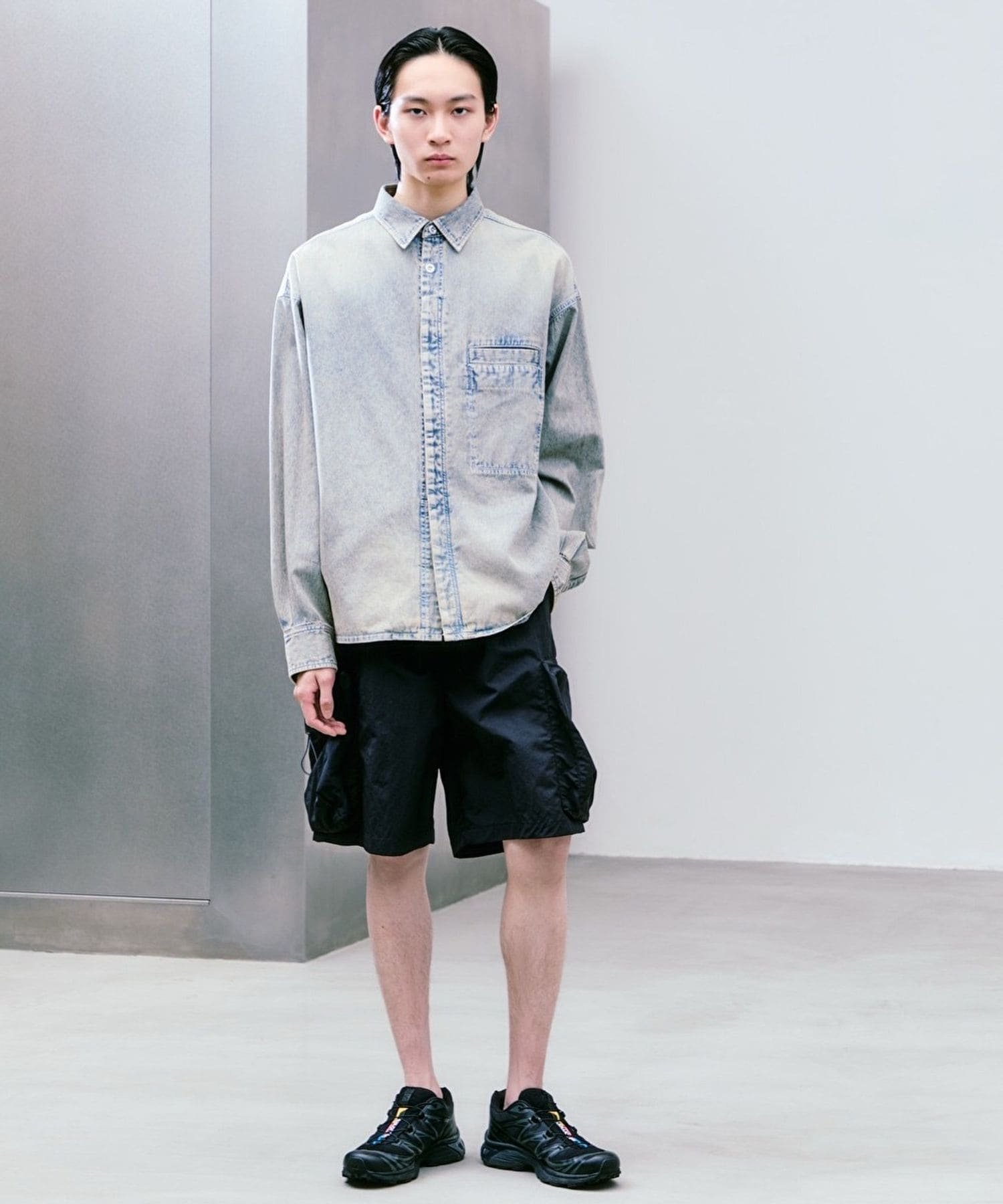 【HEREIAM MEN】撥水/ナイロンカーゴショーツ ベイフロー パンツ その他のパンツ ブラック カーキグリーン