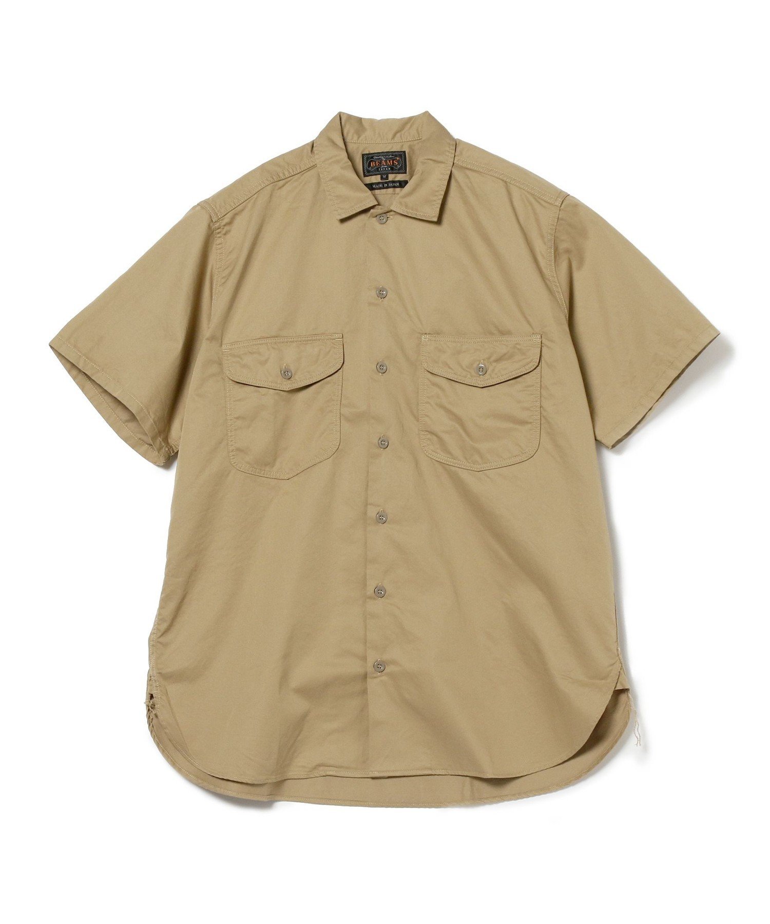 BEAMS MEN BEAMS PLUS / コットンツイル ショートスリーブ ワークシャツ ビームス メン トップス シャツ・ブラウス ベージュ カーキ ネイビー【送料無料】