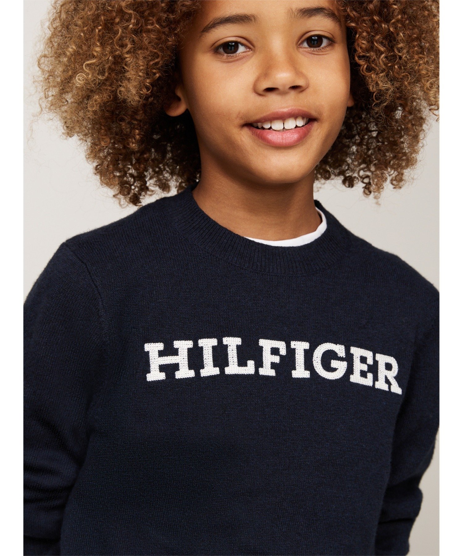【SALE／50%OFF】TOMMY HILFIGER (K)TOMMY HILFIGER(トミーヒルフィガー) モノタイプ レギュラーセーター トミーヒルフィガー トップス ニット ネイビー ホワイト【送料無料】 3