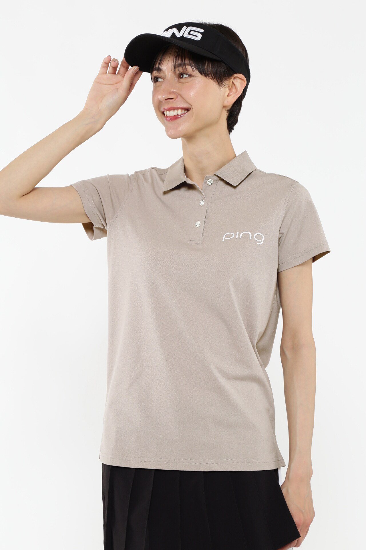 【SALE／70%OFF】PING APPAREL ストレッチカノコ半袖ポロシャツ ＜EARLY AUTUMN＞ (LADIES) ピン アパレル トップス ポロシャツ ベージュ ネイビー ホワイト
