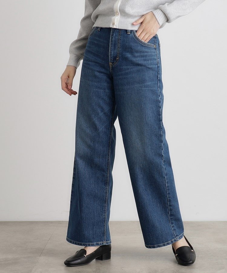 grove 【Lee*grove別注】WIDE DENIM PANTS グローブ パンツ ジーンズ・デニムパンツ ブルー ネイビー【送料無料】